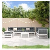 Image de Salon de jardin modulable bois massif blanc 9 pieces x 63.5 x 60 8 personnes