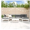 Image de Salon de jardin 7 pcs Blanc Bois de pin massif 3186355