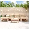 Image de Salon de jardin modulable bois massif bois 7 pieces 62.0 x 62.0 x 32 6 personnes