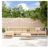 Image de Salon de jardin modulable 6 personnes bois 7 pieces 62 x 66 x 70.5 bois massif
