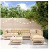 Image de Salon de jardin modulable 6 personnes 7 pieces x 63.5 x 60 cm bois massif
