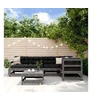 Image de Salon de jardin modulable 5 personnes gris 6 pieces 62 x 66 x 70.5 cm bois massif