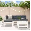 Image de Salon de jardin modulable bois massif blanc 5 pieces x 63.5 x 60 4 personnes