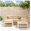 Image de Salon de Jardin 5 pcs, Canapés avec Repose-pied, Ensemble de Meubles avec Table Basse Patio Terrasse, Rustique, Bois 3186557