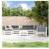 Image de Salon de jardin modulable bois massif blanc 8 pieces x 63.5 x 60 7 personnes