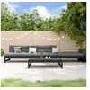 Image de Salon de jardin bois massif noir 4 pieces 6 personnes