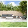 Image de Salon de jardin modulable bois massif blanc 5 pieces 120.0 x 84.0 x 30 8 personnes