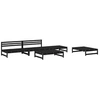 Image de Salon de jardin modulable VIDAXL bois massif noir 5 pieces x 120 x 70 8 personnes