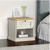 Image de Table de chevet VIGO blanc 42x35x42 cm bois de pin massif