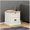 Image de Table de chevet VIGO blanc 42x35x42 cm bois de pin massif