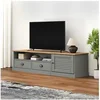 Image de Meuble TV VIGO gris 156x40x40 cm bois massif de pin