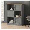 Image de Bibliothèque VIGO gris 90x35x114,5 cm bois massif de pin, étagère, étagère à livres, armoire d'affichage, armoire de rangement 353183