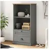 Image de Bibliothèque VIGO gris 60x35x114,5 cm bois massif de pin