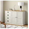 Image de Buffet avec tiroirs VIGO 113x40x75 cm blanc bois massif de pin353188