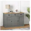 Image de Buffet avec tiroirs VIGO 113x40x75 cm gris bois massif de pin353192