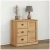 Image de Buffet avec tiroirs VIGO 78x40x75 cm bois massif de pin, armoire de rangement, armoire de rangement de cuisine, buffet de rangement de salon