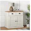 Image de Buffet avec tiroirs VIGO 78x40x75 cm blanc bois massif de pin, armoire de rangement, armoire de rangement de cuisine, buffet de rangement de salon