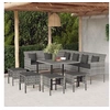 Image de Mobilier à dîner de jardin 6pcs et coussins gris résine tressée 3186651