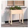 Image de Jardinière sur roues avec doublure 71x37x80 cm bois de sapin 3157823