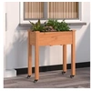 Image de Jardinière sur roues avec doublure brun 71x37x80 cm bois sapin 3157824