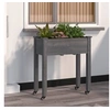 Image de Jardinière sur roues avec doublure gris 71x37x80 cm bois sapin 3157825