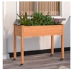 Image de Jardinière sur roues avec doublure brun 118x59x80 cm bois sapin 3157827