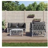 Image de Salon de jardin modulable acier blanc 5 pieces 4 personnes
