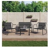 Image de Salon de jardin avec coussins 4 pcs anthracite acier, ensemble de salon, ensemble de salon extérieur, ensemble de 3186934