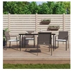 Image de Ensemble à manger de jardin 5 pcs coussins résine tressée acier 3186945