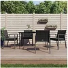 Image de Ensemble à manger de jardin 5 pcs coussins résine tressée acier 3186975