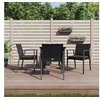 Image de Ensemble à manger de jardin 5 pcs coussins résine tressée acier 3186988