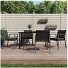 Image de Ensemble à manger de jardin 5 pcs coussins résine tressée acier 3186991