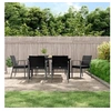 Image de Ensemble à manger de jardin 7 pcs coussins résine tressée acier 3186996
