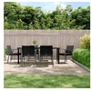 Image de Ensemble à manger de jardin 7 pcs coussins résine tressée acier 3186999