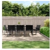 Image de Ensemble à manger de jardin 9 pcs coussins résine tressée acier 3187000