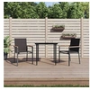 Image de Ensemble à manger de jardin 3 pcs noir textilène et acier, ensemble à manger, ensemble à manger d'extérieur, ensemble 3187033