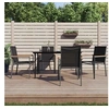 Image de Ensemble à manger de jardin 5 pcs noir textilène et acier 3187035