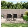 Image de Ensemble à manger de jardin 7 pcs noir textilène et acier 3187036