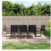 Image de Ensemble à manger de jardin 9 pcs noir textilène et acier 3187048