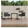 Image de Ensemble à manger de jardin 3 pcs coussins résine tressée acier, ensemble à manger, ensemble à manger d'extérieur, 3187051