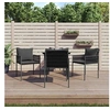 Image de Ensemble à manger de jardin 5 pcs coussins résine tressée acier, ensemble à manger, ensemble à manger d'extérieur, 3187052