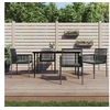 Image de Ensemble à dîner de jardin coussins 5 pcs noir rotin et acier 3187067