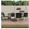 Image de Lot de 4 chaise exterieur empilable non pliable H. 84 cm en rotin noir