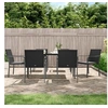 Image de Lot de 6 chaise H. 84 cm empilable non pliable exterieur en rotin noir