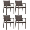 Image de Lot de 4 chaise exterieur empilable non pliable en rotin H. 83 cm marron