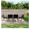 Image de Lot de 6 chaise H. 83 cm non pliable exterieur en rotin noir