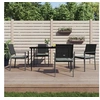 Image de Lot de 4 chaise exterieur empilable non pliable en rotin H. 89 cm noir