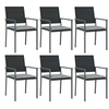 Image de Lot de 6 chaise H. 89 cm empilable non pliable exterieur en rotin noir