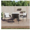 Image de Lot de 4 chaise en rotin empilable non pliable exterieur H. 83 cm marron