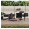 Image de Lot de 4 chaise exterieur empilable non pliable H. 83 cm en rotin noir